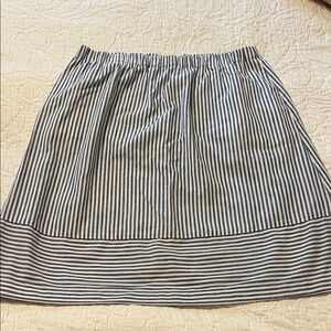 J. Crew Factory Blue and White Striped A-Line Skirt